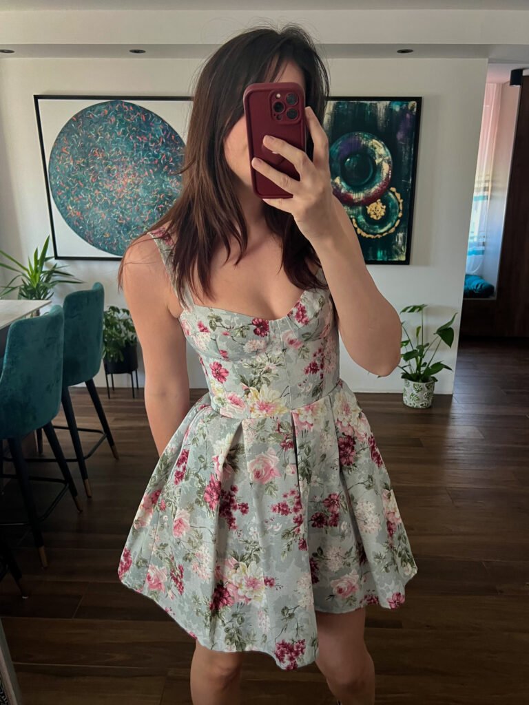 Olivia mint cvetna haljina